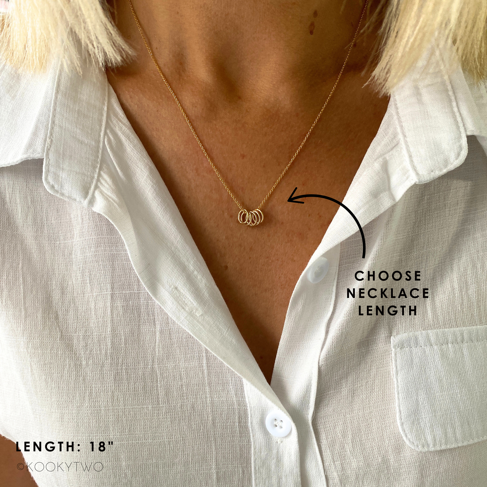 Gold Rings Necklace (Choose Number of Rings)