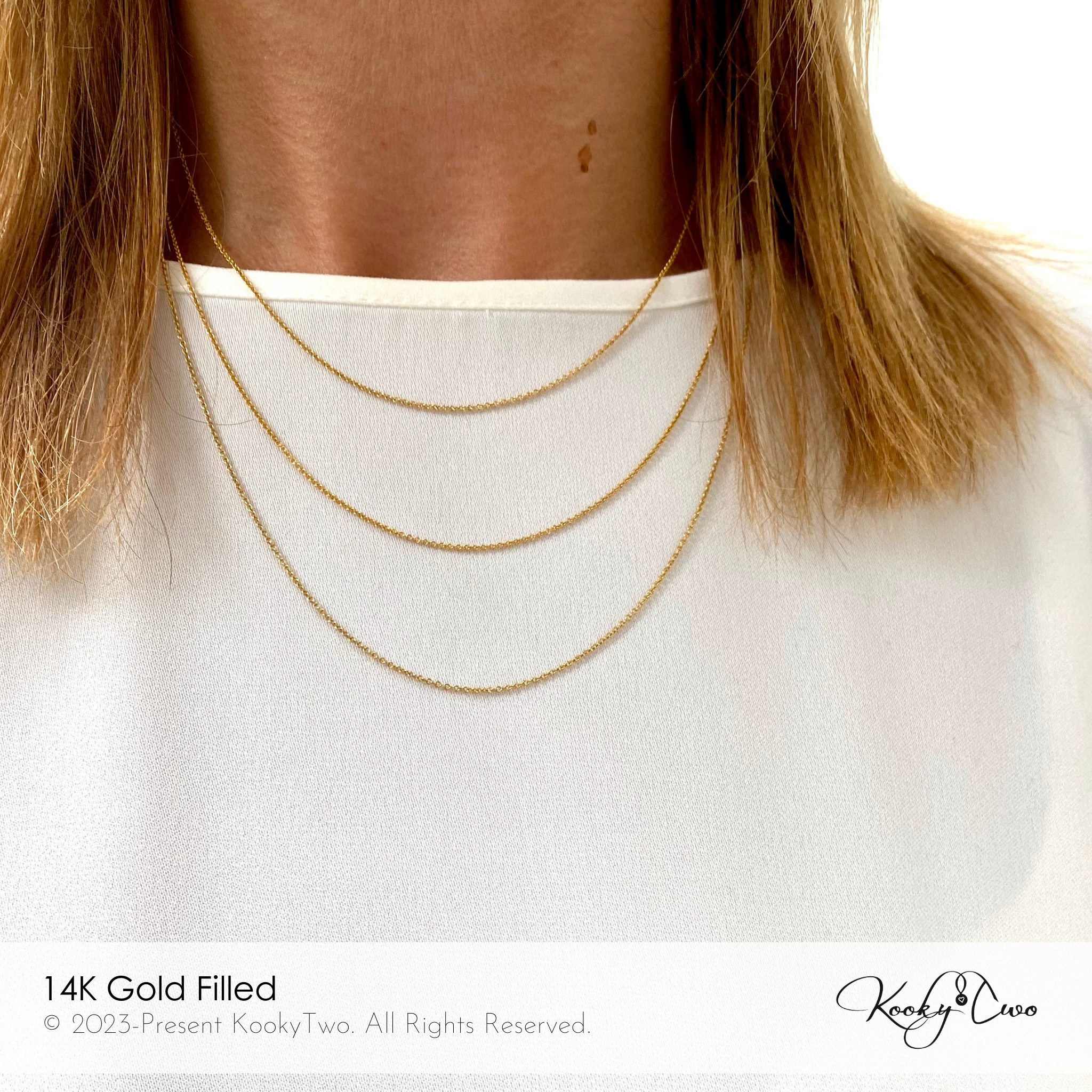 Dainty Gold Chain in 14K Gold Filled. KookyTwo Everyday Jewellery.