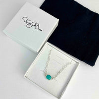 Necklace for summer holidays with colourful green stone. KookyTwo handmade jewellery.