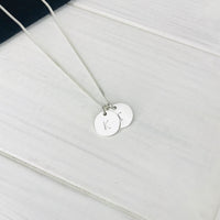 Silver Two Initial Personalised Disc Necklace - KookyTwo