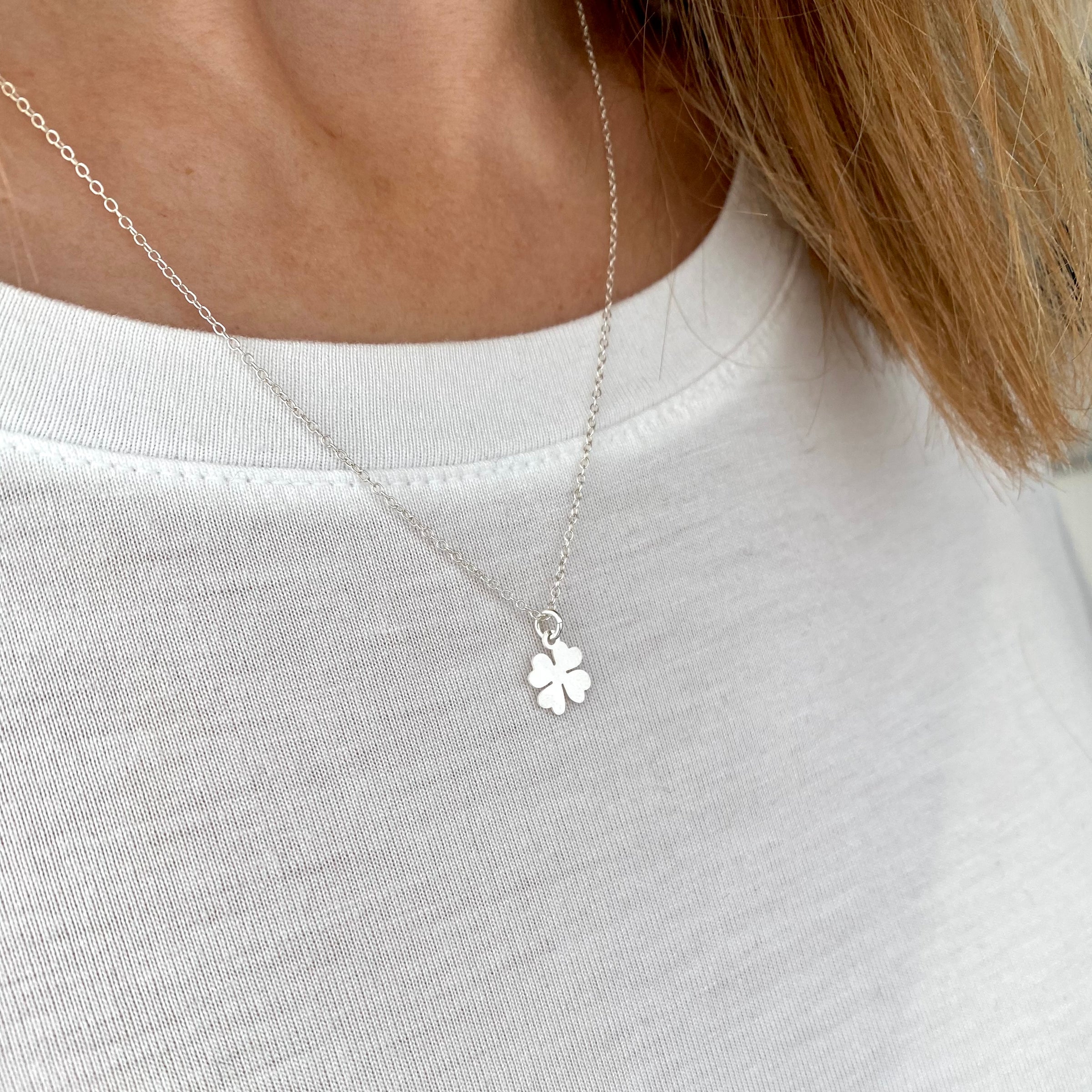 LUCKY | Silver Clover Leaf Necklace