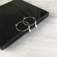 Silver Lightning Bolt Hoop Earrings - KookyTwo