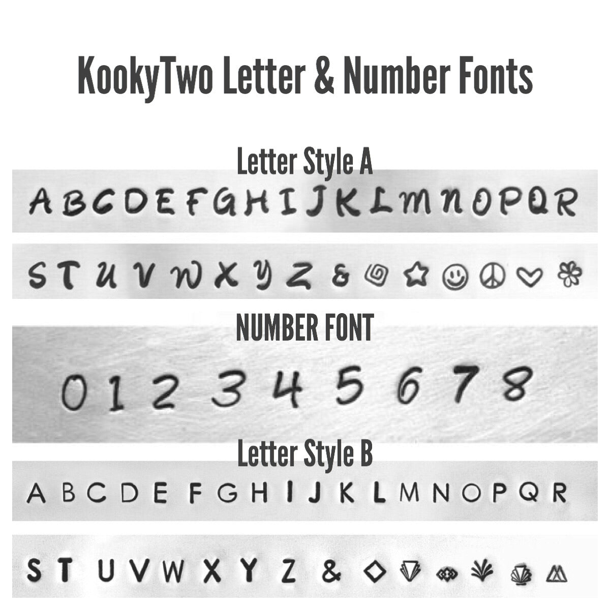 Personalised jewellery is hand stamped in a font chosen by you.