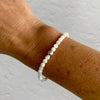 MOP gemstone bracelet with silver beads. Perfect jewellery for a bride.