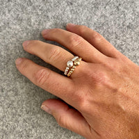 Rings to be stacked together in silver and gold. Ring stacking set. Jewellery ring set. KookyTwo handmade jewellery.