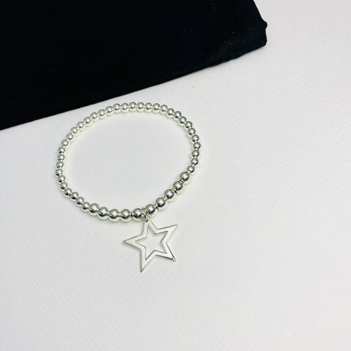 Silver Star Bracelet with Star Charm