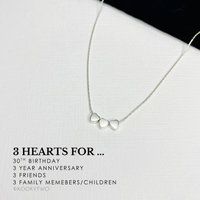 Silver Three Heart Necklace