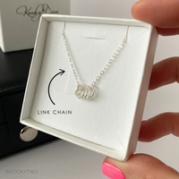 Five Silver Rings Necklace