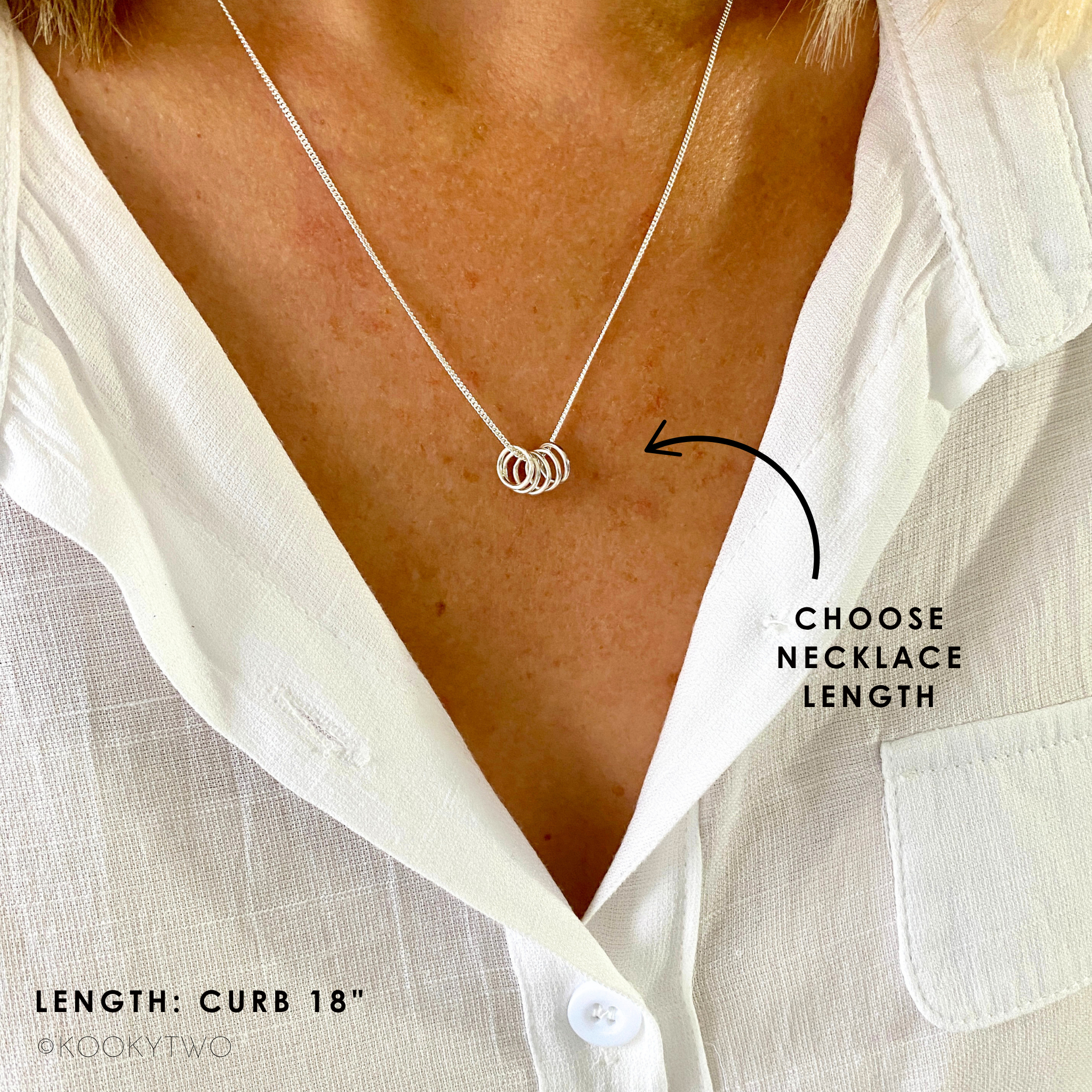 Five Silver Rings Necklace