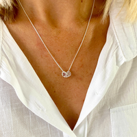 Five Silver Rings Necklace