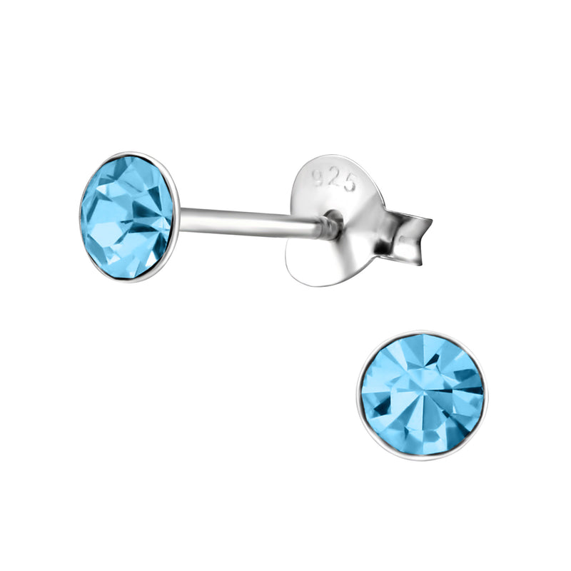 Aquamarine Crystal Stud Earrings