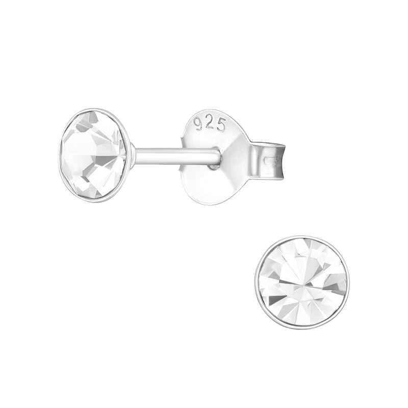 Crystal stud earrings sterling silver hypoallergenic silver earrings. KookyTwo.