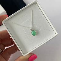 Silver Chrysoprase Necklace