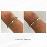Pale green bracelet with sterling silver beads and green aventurine gemstone beads. KookyTwo.