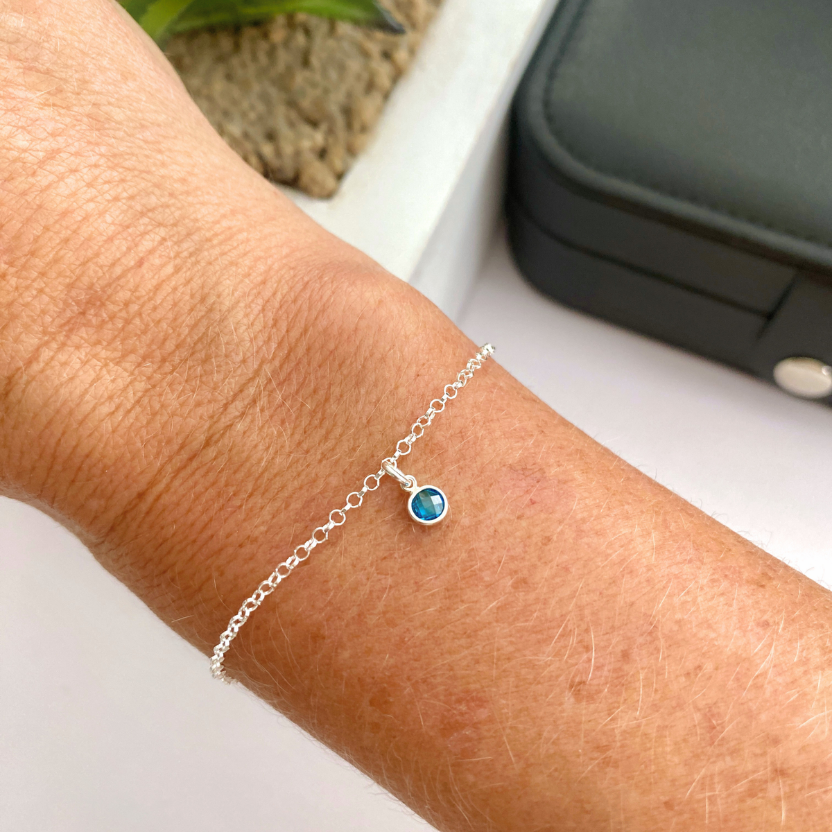 Silver Birthstone Bracelet