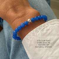 Blue Onyx Bead Bracelet