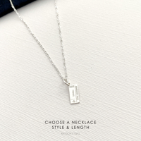 Silver Travel Ticket Charm Necklace
