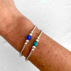 Turquoise or Blue Onyx Gemstone Silver Bracelet