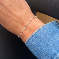 A statement on trend silver chain bracelet can be adjusted to get the perfect fit. A versatile, trendy bracelet, easy to style solo or stack with other bracelets. KookyTwo.