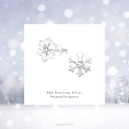 Sparkle Snowflake Stud Earrings