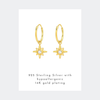 Gold North Star Hoop Earrings