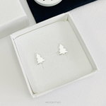 Silver Christmas Tree Stud Earrings