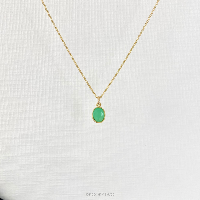 Gold Chrysoprase Necklace