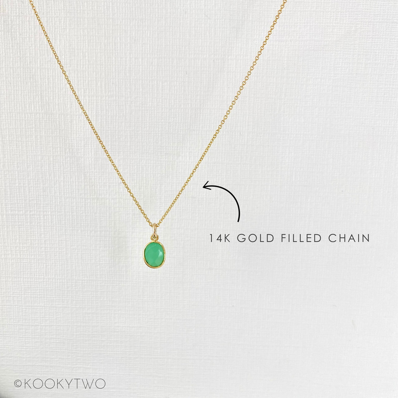 Gold Chrysoprase Necklace