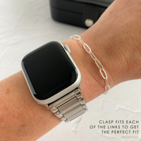 A bold and stylish chunky sterling silver paperclip chain bracelet, a modern, elegant bracelet, perfect for everyday wear. KookyTwo.