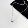 Adjustable sterling silver necklace with amazonite gemstone. KookyTwo handmade jewellery for everyday.