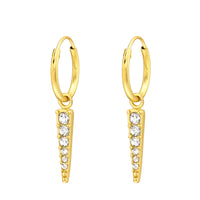 Gold Triangle Crystal Drop Earrings