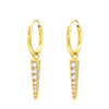 Gold Triangle Crystal Drop Earrings