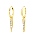 Gold Triangle Crystal Drop Earrings