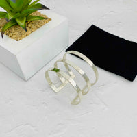 Silver Trio Bar Cuff Bangle