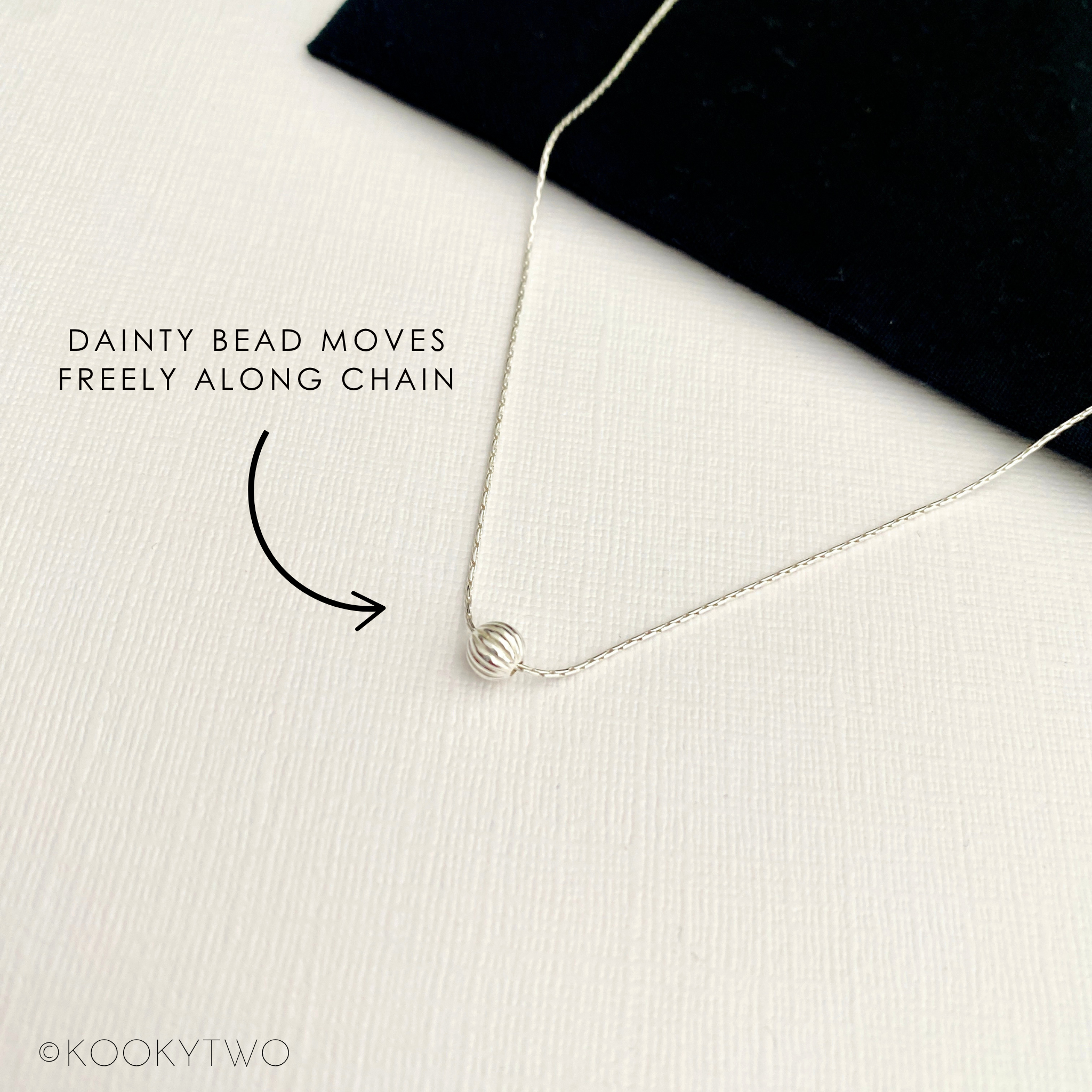 Dainty Silver Bead Necklace