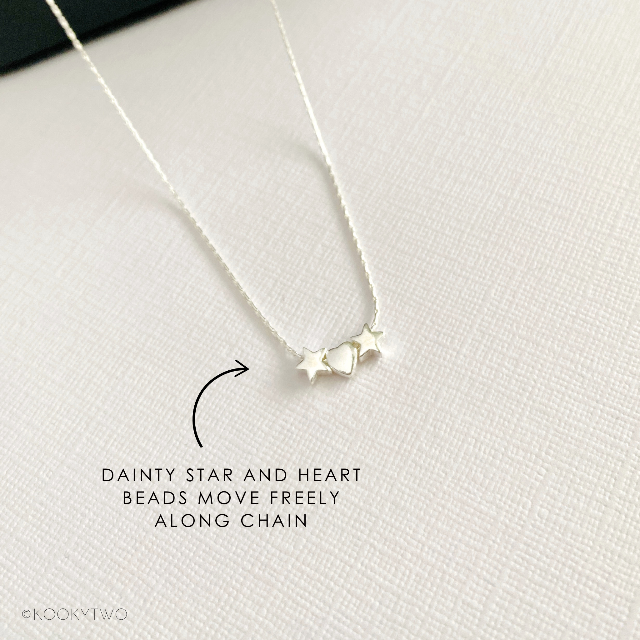 Silver Heart and Star Necklace