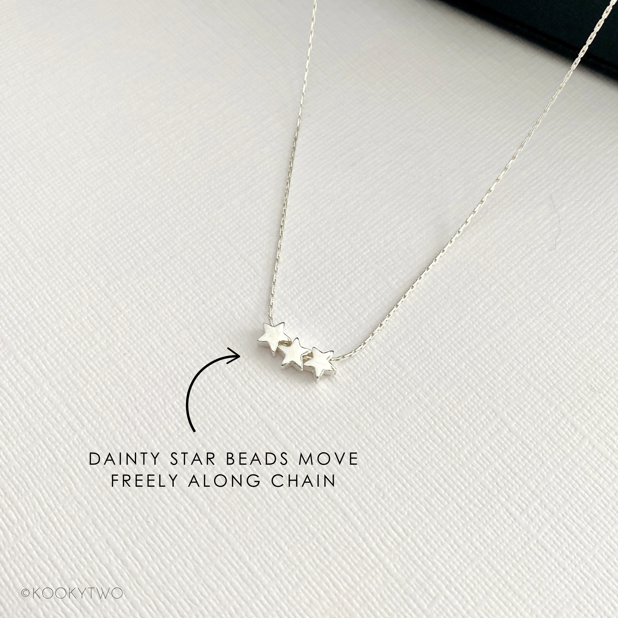 Silver Three Star Necklace