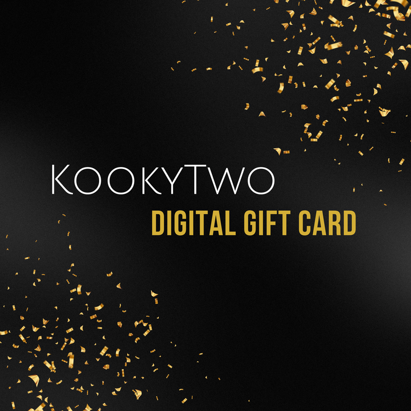 KookyTwo digital gift card for online jewellery store.