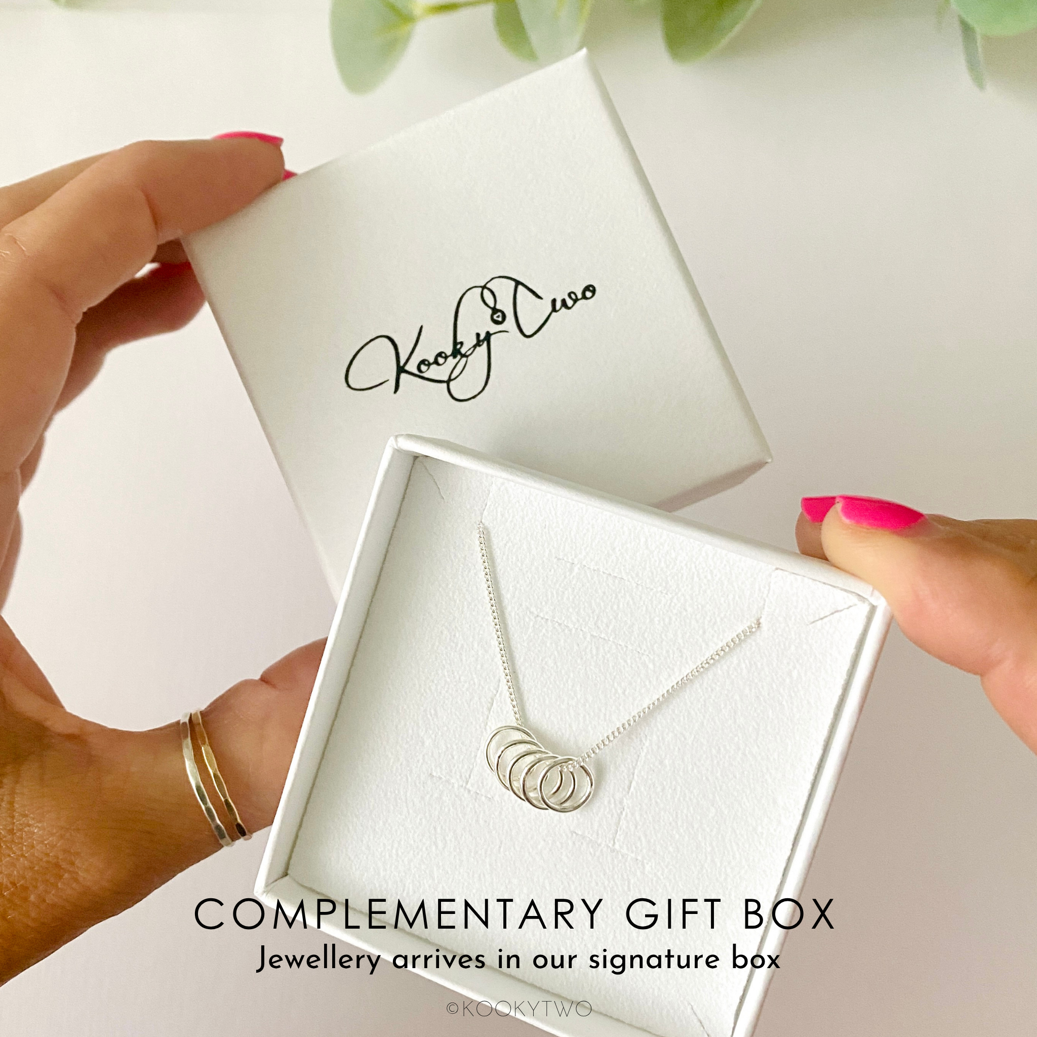 Five Silver Rings Necklace