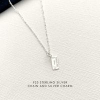 Silver Travel Ticket Charm Necklace