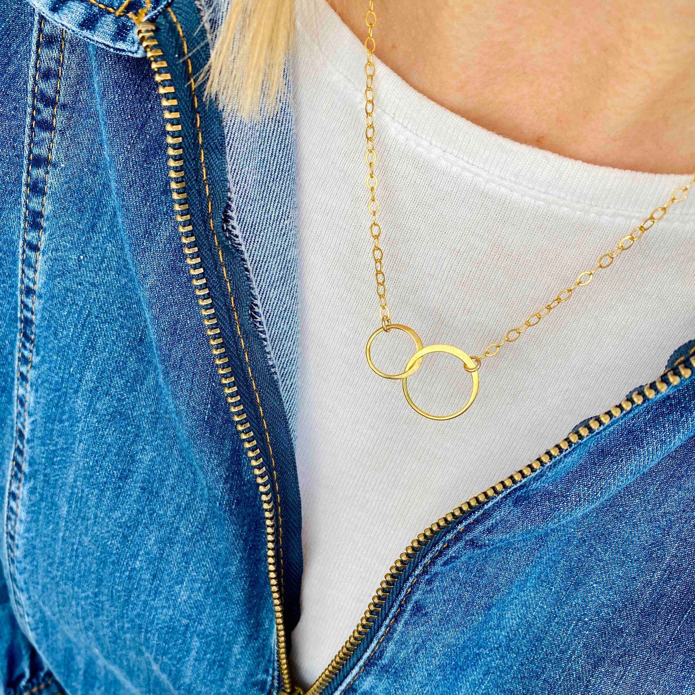 Together' interlocking circles necklace silver - Lulu + Belle Jewellery