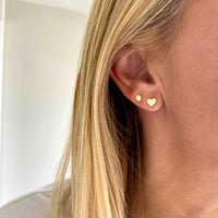 Gold Heart Stud Earrings