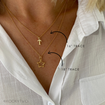 Gold charm necklaces with name necklace and star necklace. KookyTwo.