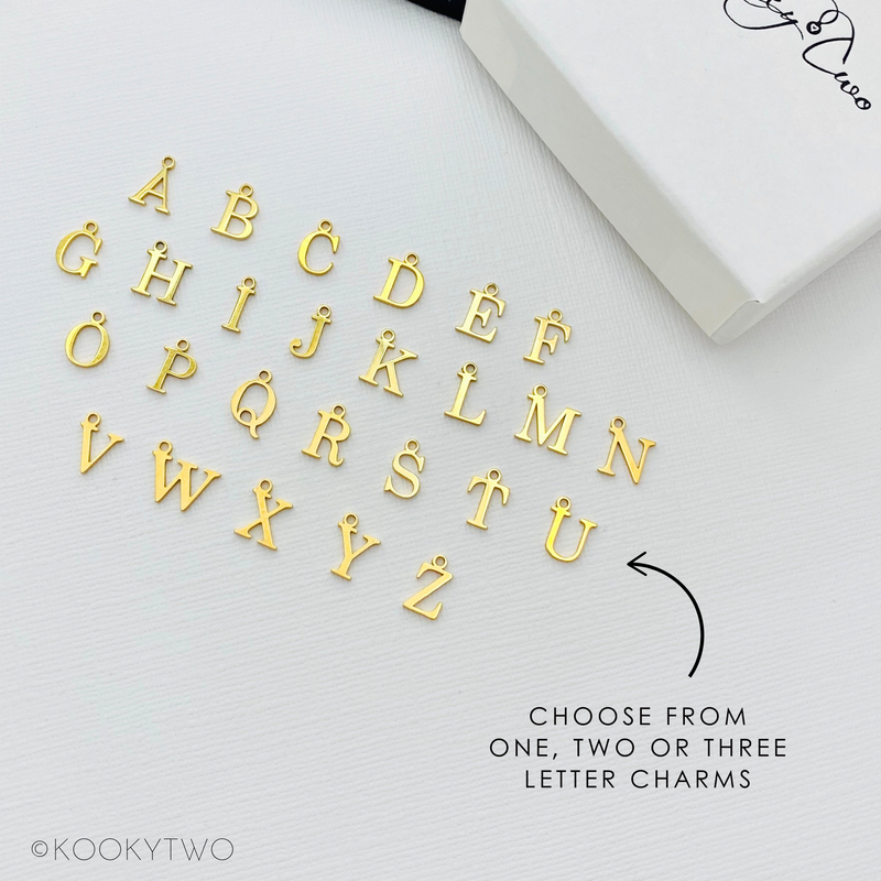 Gold Initial Necklace | One, Two or Three Letters