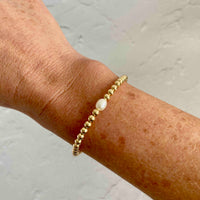 Gold Pearl Bead Bracelet