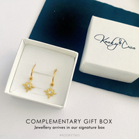 Gold North Star Hoop Earrings