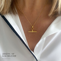 Gold Hanging T-Bar Necklace