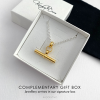 Mixed Metal Silver & Gold T-Bar Necklace