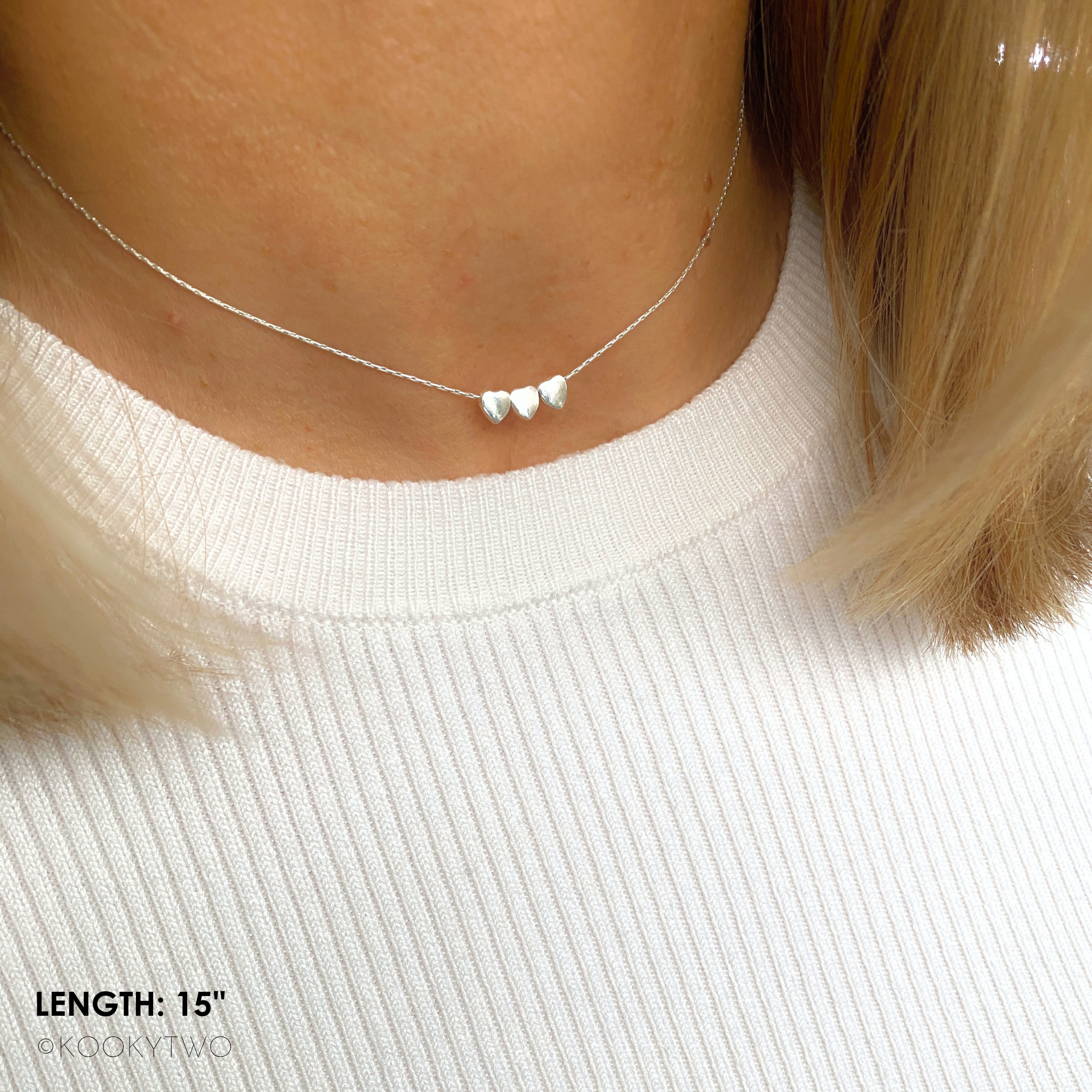 Silver Multi Heart Necklace