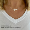 Sterling silver horizontal cross necklace for women. KookyTwo.